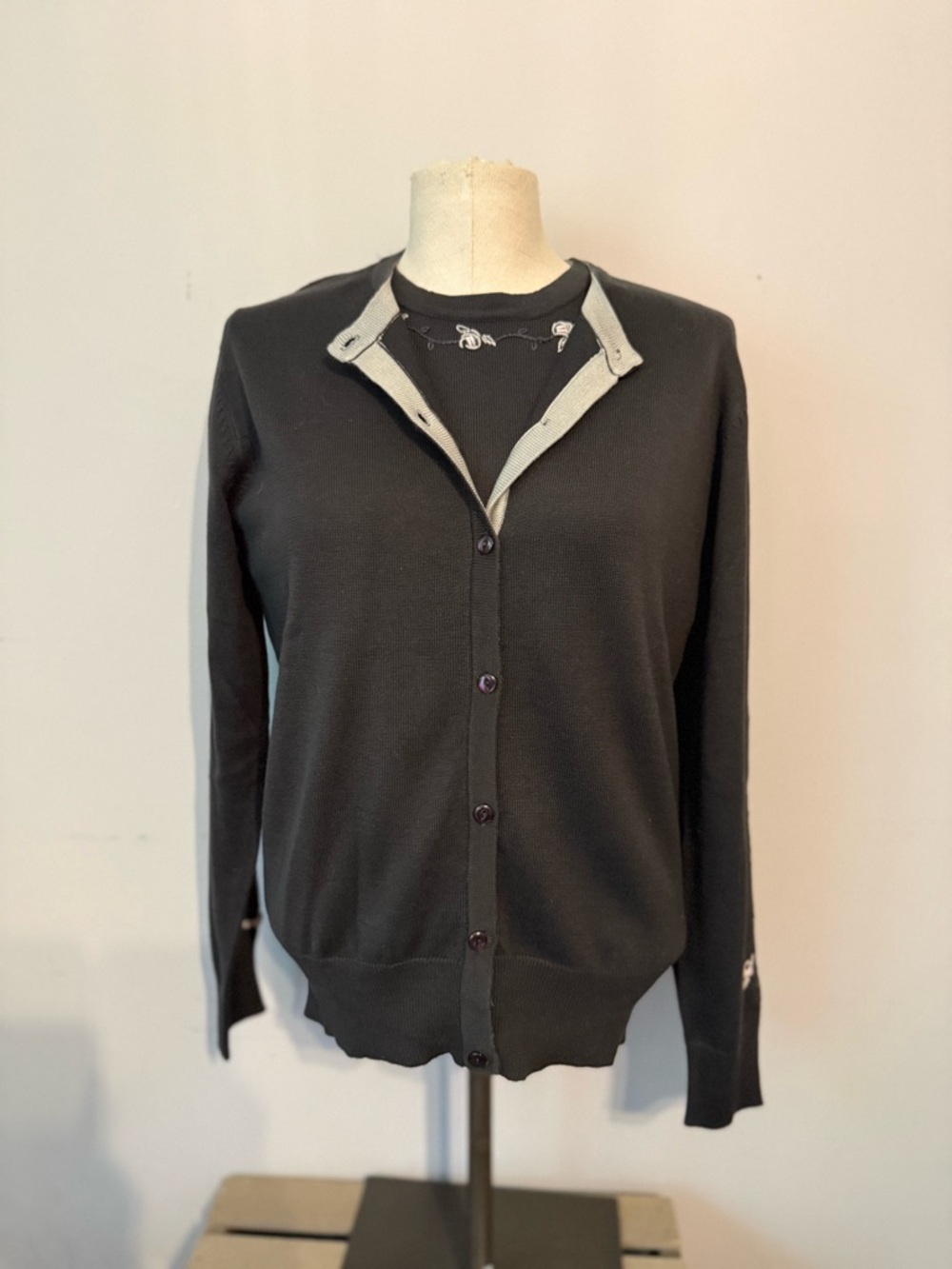 Jessica Holbrook Dark Grey Cardigan Sweater Set